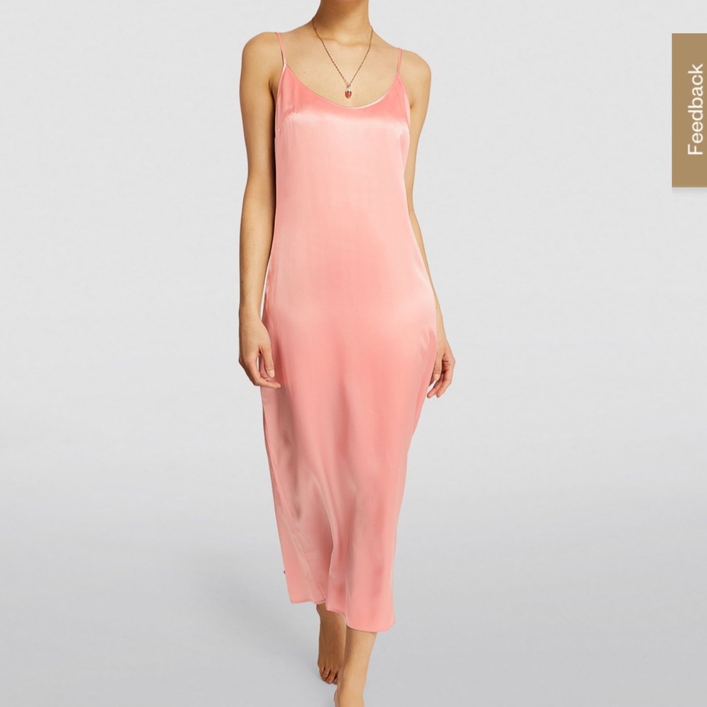 La Perla powder pink silk long slip maxi camisole
